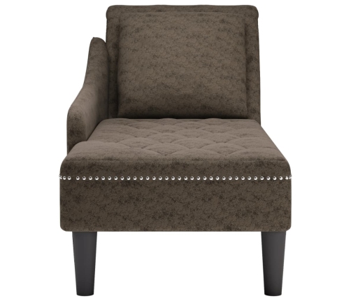 vidaXL zvilnis ar spilveniem un labo roku balstu, mākslīgā āda