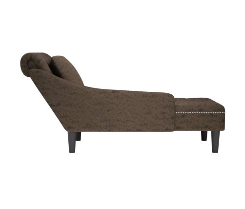 vidaXL zvilnis ar spilveniem un labo roku balstu, mākslīgā āda