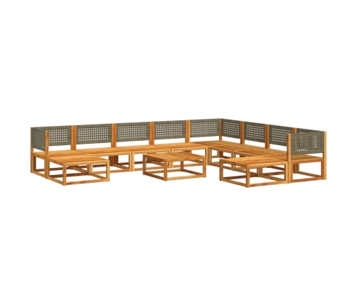 vidaXL 11-daļīgs dārza dīvānu komplekts ar matračiem, akācija