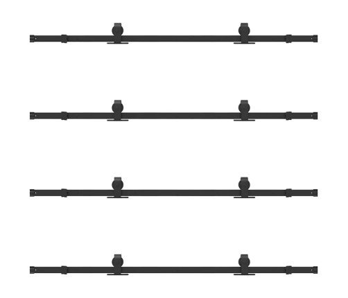 vidaXL bīdāmo durvju sistēma, 183 cm, melns tērauds