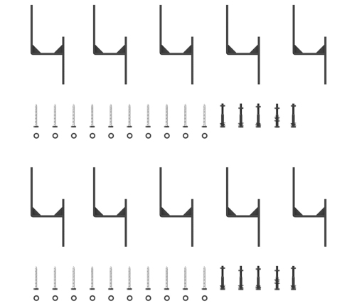 vidaXL bīdāmo durvju sistēma, 183 cm, melns tērauds