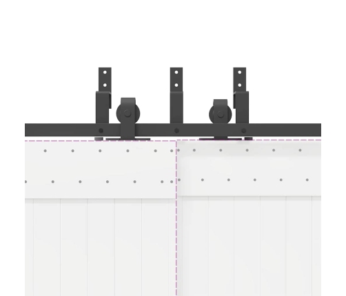vidaXL bīdāmo durvju sistēma, 183 cm, melns tērauds