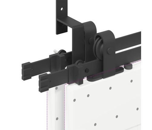 vidaXL bīdāmo durvju sistēma, 183 cm, melns tērauds