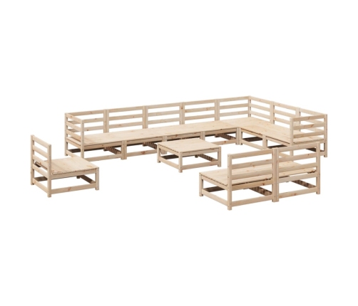 vidaXL 11-daļīgs dārza dīvānu komplekts, priedes masīvkoks