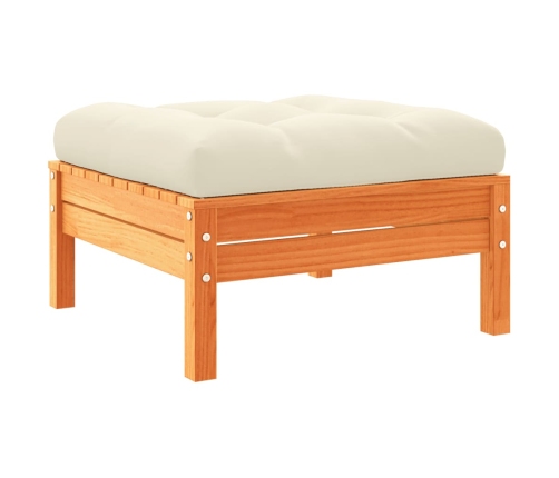 vidaXL 10-daļīgs dārza dīvānu komplekts, matrači, brūns priedes koks