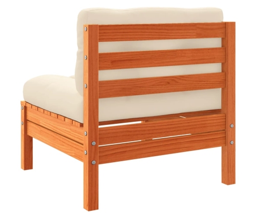 vidaXL 10-daļīgs dārza dīvānu komplekts, matrači, brūns priedes koks