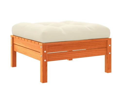 vidaXL 10-daļīgs dārza dīvānu komplekts, matrači, brūns priedes koks