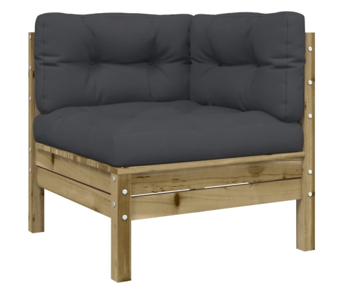 vidaXL 10-daļīgs dārza dīvāna komplekts ar matračiem impregnēta priede