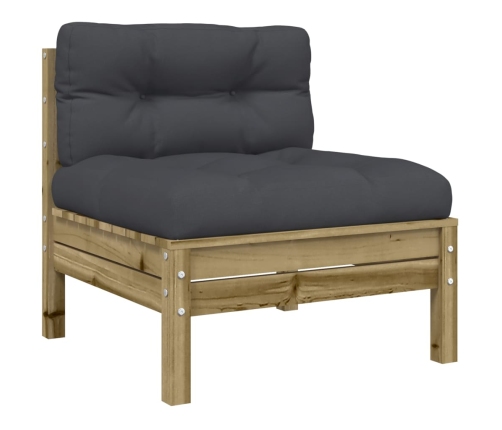 vidaXL 10-daļīgs dārza dīvāna komplekts ar matračiem impregnēta priede