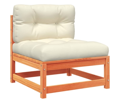 10-Daļīgs Dārza Dīvānu Komplekts, Matrači, Brūns Priedes Koks Vidaxl