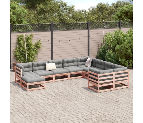 vidaXL 10-daļīgs dārza dīvānu komplekts, matrači, egles masīvkoks