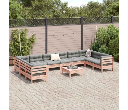 11-Daļīgs Dārza Dīvānu Komplekts, Matrači, Egles Masīvkoks Vidaxl