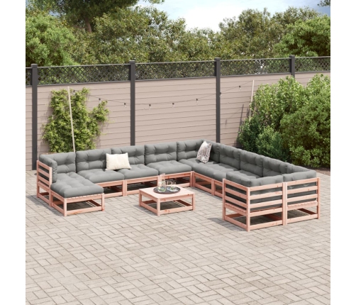 vidaXL 12-daļīgs dārza dīvānu komplekts, egles masīvkoks