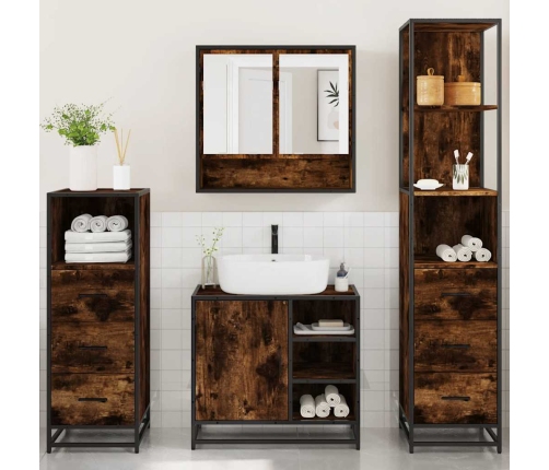 4-Daļīgs Vannasistabas Mēbeļu Komplekts, Ozolkoka Krāsa Vidaxl