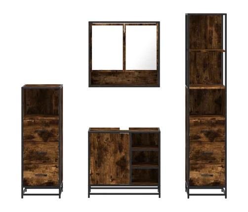 4-Daļīgs Vannasistabas Mēbeļu Komplekts, Ozolkoka Krāsa Vidaxl