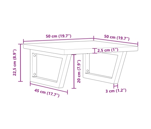 vidaXL izlietnes plaukts, stiprināms pie sienas, tērauds, ozola koks