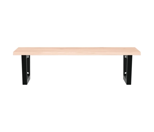 vidaXL izlietnes plaukts, stiprināms pie sienas, tērauds, ozola koks