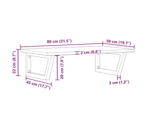 vidaXL izlietnes plaukts, stiprināms pie sienas, tērauds, ozola koks