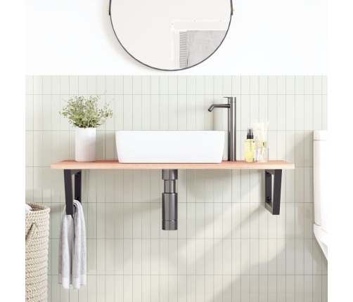 vidaXL izlietnes plaukts, stiprināms pie sienas, tērauds, ozola koks