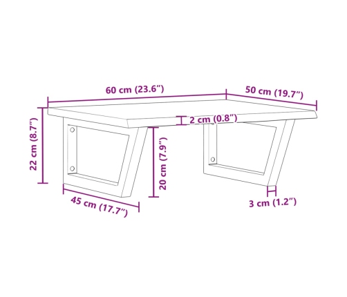 vidaXL izlietnes plaukts, stiprināms pie sienas, tērauds, ozola koks