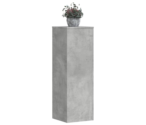 vidaXL augu plaukts, betona pelēks, 33x33x100 cm, inženierijas koks