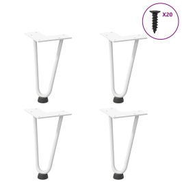 Matu Sprādzes Galda Kājas 4 Gab. Balta 20 Cm Ciets Tērauds Vidaxl