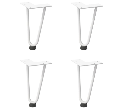 vidaXL Matu sprādzes galda kājas 4 gab. balta 20 cm ciets tērauds