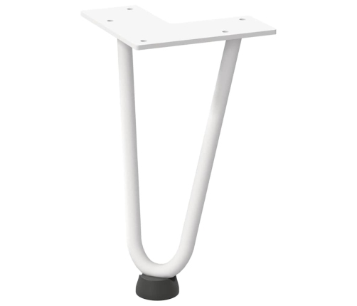 vidaXL Matu sprādzes galda kājas 4 gab. balta 20 cm ciets tērauds