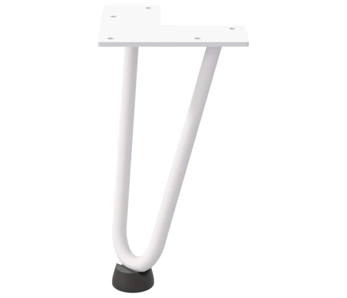 vidaXL Matu sprādzes galda kājas 4 gab. balta 20 cm ciets tērauds