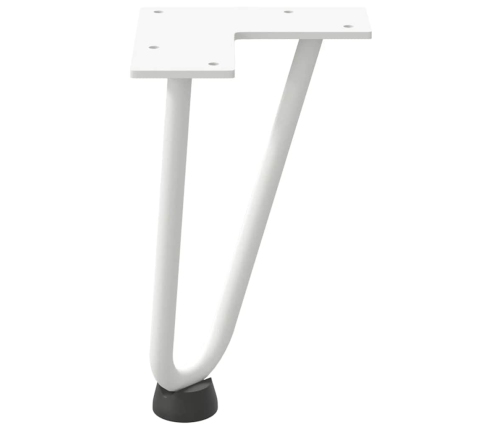 vidaXL Matu sprādzes galda kājas 4 gab. balta 20 cm ciets tērauds