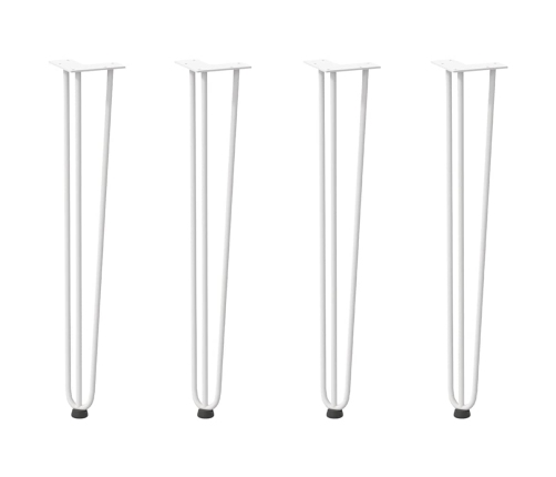 vidaXL Matu sprādzes galda kājas 4 gab. balta 72 cm ciets tērauds