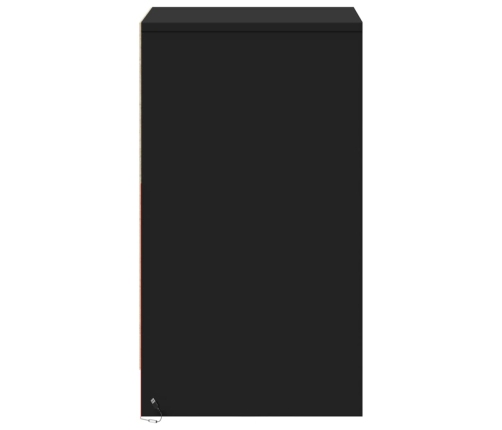 vidaXL naktsskapītis ar LED apgaismojumu, melns, inženierijas koks