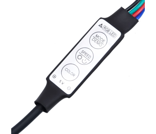 vidaXL naktsskapītis ar LED apgaismojumu, melns, inženierijas koks