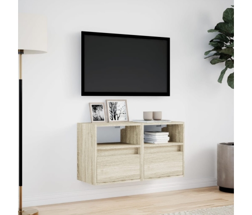 vidaXL TV galdiņi ar LED lampiņām, 2 gab., ozola krāsa, 41x31x45 cm