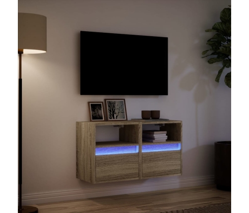 vidaXL TV galdiņi ar LED lampiņām, 2 gab., ozola krāsa, 41x31x45 cm