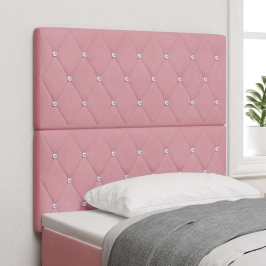 Vidaxl Led Galvas Balsts Rozā 90 Cm Samts