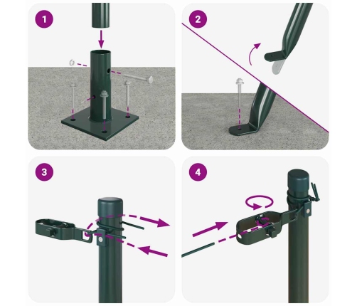 Žoga Stabi Ar Pamatplāksnēm 52 Gab Ø32Mm 70Cm Cinkots Tērauds Vidaxl