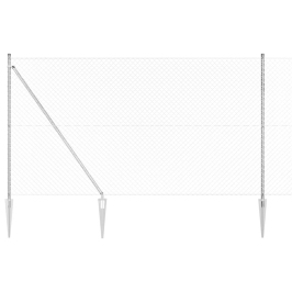 Vidaxl Ķēdes Sieta Žogs Ar 7 Smailēm 1.6X10 M Cinkots Tērauds