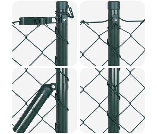 Žoga Stabu Komplekts Sudraba 25 X 0.6 M Cinkots Tērauds & Pvc Vidaxl