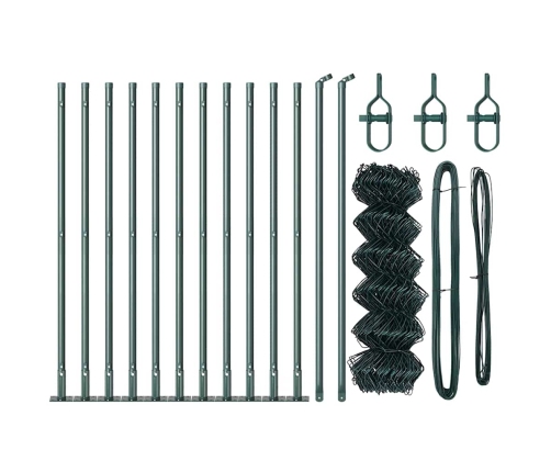 Žoga Stabu Komplekts Sudraba 25 X 0.6 M Cinkots Tērauds & Pvc Vidaxl