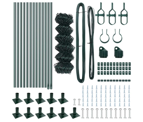 Žoga Stabu Komplekts Sudraba 25 X 0.6 M Cinkots Tērauds & Pvc Vidaxl