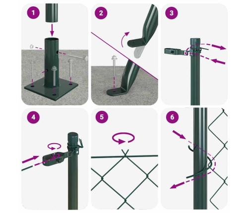 Žoga Stabu Komplekts Sudraba 25 X 0.6 M Cinkots Tērauds & Pvc Vidaxl