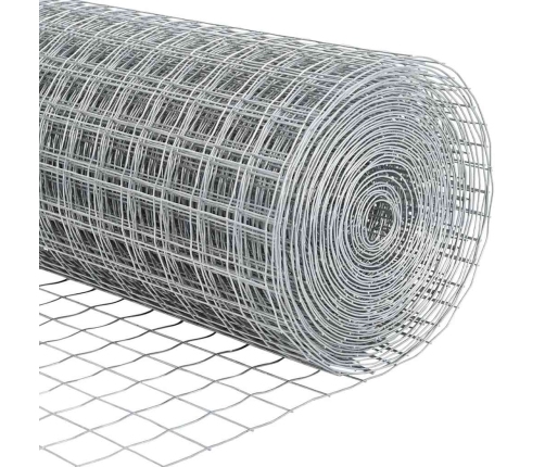 Žogs Ar Stabiem Pelēka 0.4 X 25 M Pulverkrāsota Cinkota Tērauds Vidaxl