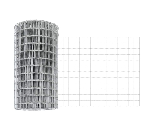 Žogs Ar Stabiem Pelēka 0.4 X 25 M Pulverkrāsota Cinkota Tērauds Vidaxl