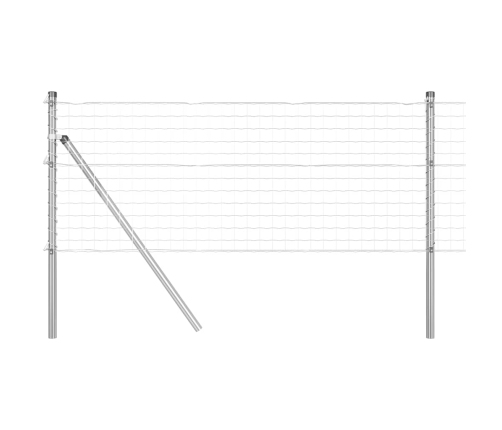 Žogs Ar Stabiem Pelēka 0.4 X 25 M Pulverkrāsota Cinkota Tērauds Vidaxl