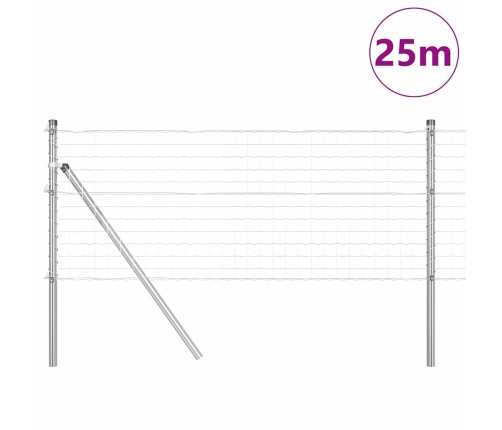 Žogs Ar Stabiem Pelēka 0.4 X 25 M Pulverkrāsota Cinkota Tērauds Vidaxl