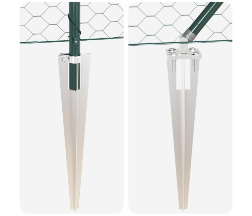 Žogs Ar Stabiem Zaļa 1 X 10 M Pvc Pārklāts Tērauds Vidaxl