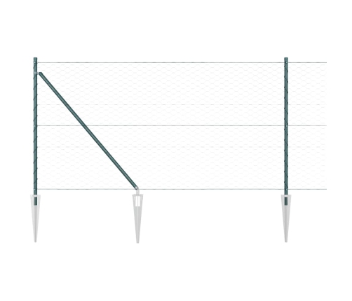 Žogs Ar Stabiem Zaļa 1 X 10 M Pvc Pārklāts Tērauds Vidaxl