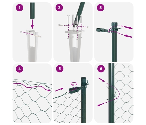 Žogs Ar Stabiem Zaļa 1 X 10 M Pvc Pārklāts Tērauds Vidaxl