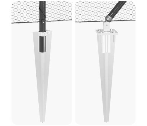 Žogs Ar Stabiem Pelēka 0.4 X 25 M Pvc Pārklāts Tērauds Vidaxl